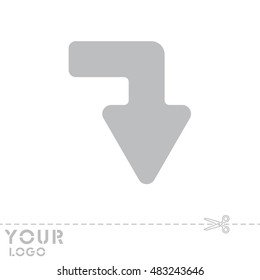 Web line icon. Arrow right - down