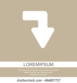 Web line icon. Arrow right - down