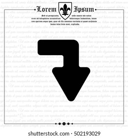 Web line icon. Arrow right - down