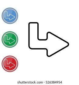 Web line icon. Arrow up - right
