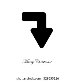 Web line icon. Arrow right - down