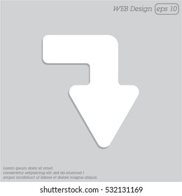 Web line icon. Arrow right - down