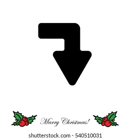 Web line icon. Arrow right - down