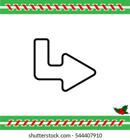 Web line icon. Arrow up - right