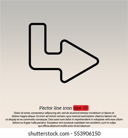 Web line icon. Arrow up - right