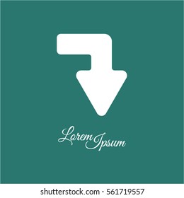 Web line icon. Arrow right - down