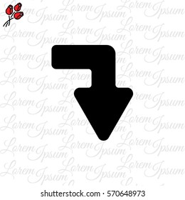 Web line icon. Arrow right - down