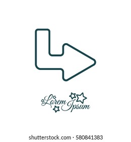 Web line icon. Arrow up - right