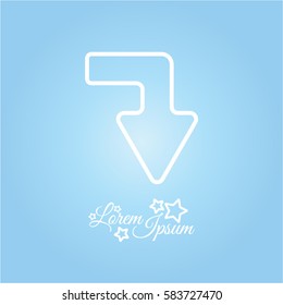 Web line icon. Arrow right - down
