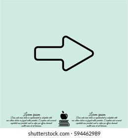 Web line icon. Arrow right