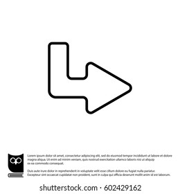 Web line icon. Arrow up - right