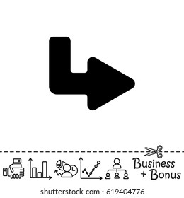Web line icon. Arrow up - right