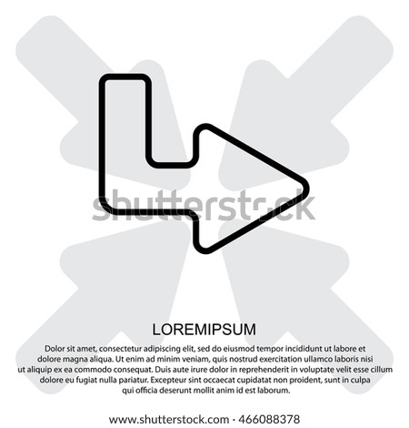 Web line icon. Arrow up - right