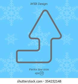Web line icon. Arrow right-up