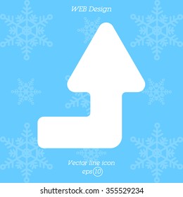 Web line icon. Arrow right-up