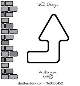 Web line icon. Arrow right-up