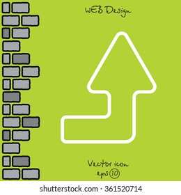 Web line icon. Arrow right-up