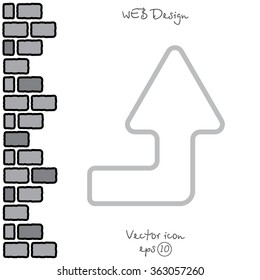 Web line icon. Arrow right-up