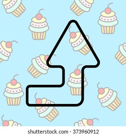 Web line icon. Arrow right-up