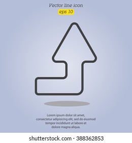 Web line icon. Arrow right-up