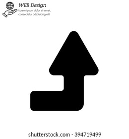 Web line icon. Arrow right-up