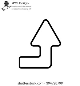 Web line icon. Arrow right-up