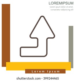 Web line icon. Arrow right-up