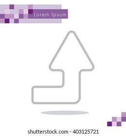 Web line icon. Arrow right-up