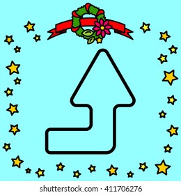 Web line icon. Arrow right-up