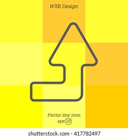 Web line icon. Arrow right-up
