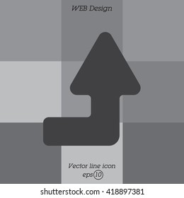 Web line icon. Arrow right-up