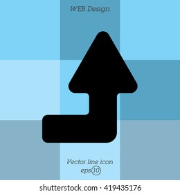 Web line icon. Arrow right-up