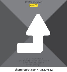 Web line icon. Arrow right-up