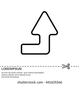 Web line icon. Arrow right-up