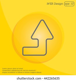 Web line icon. Arrow right-up