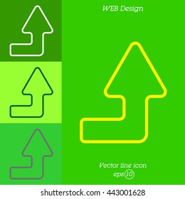 Web line icon. Arrow right-up