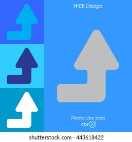 Web line icon. Arrow right-up