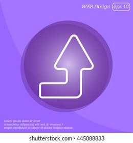 Web line icon. Arrow right-up