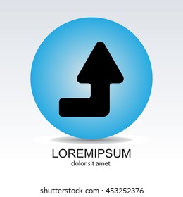 Web line icon. Arrow right-up
