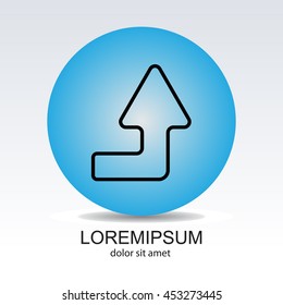 Web line icon. Arrow right-up