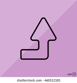 Web line icon. Arrow right-up