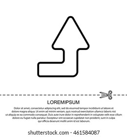 Web line icon. Arrow right-up