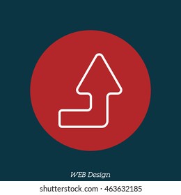 Web line icon. Arrow right-up