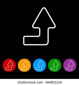 Web line icon. Arrow right-up
