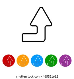 Web line icon. Arrow right-up