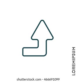 Web line icon. Arrow right-up