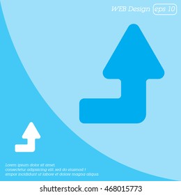 Web line icon. Arrow right-up