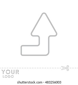 Web line icon. Arrow right-up