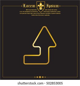 Web line icon. Arrow right-up