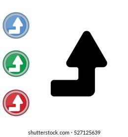 Web line icon. Arrow right-up
